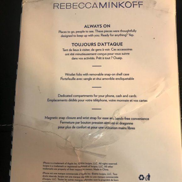 Rebecca Minkoff Leather IPHONE 7 Whipstitch WristWristlet CreditCard Wallet Case - Picture 10 of 11